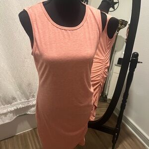 Fitted Pink Asymmetrical Tank Dress